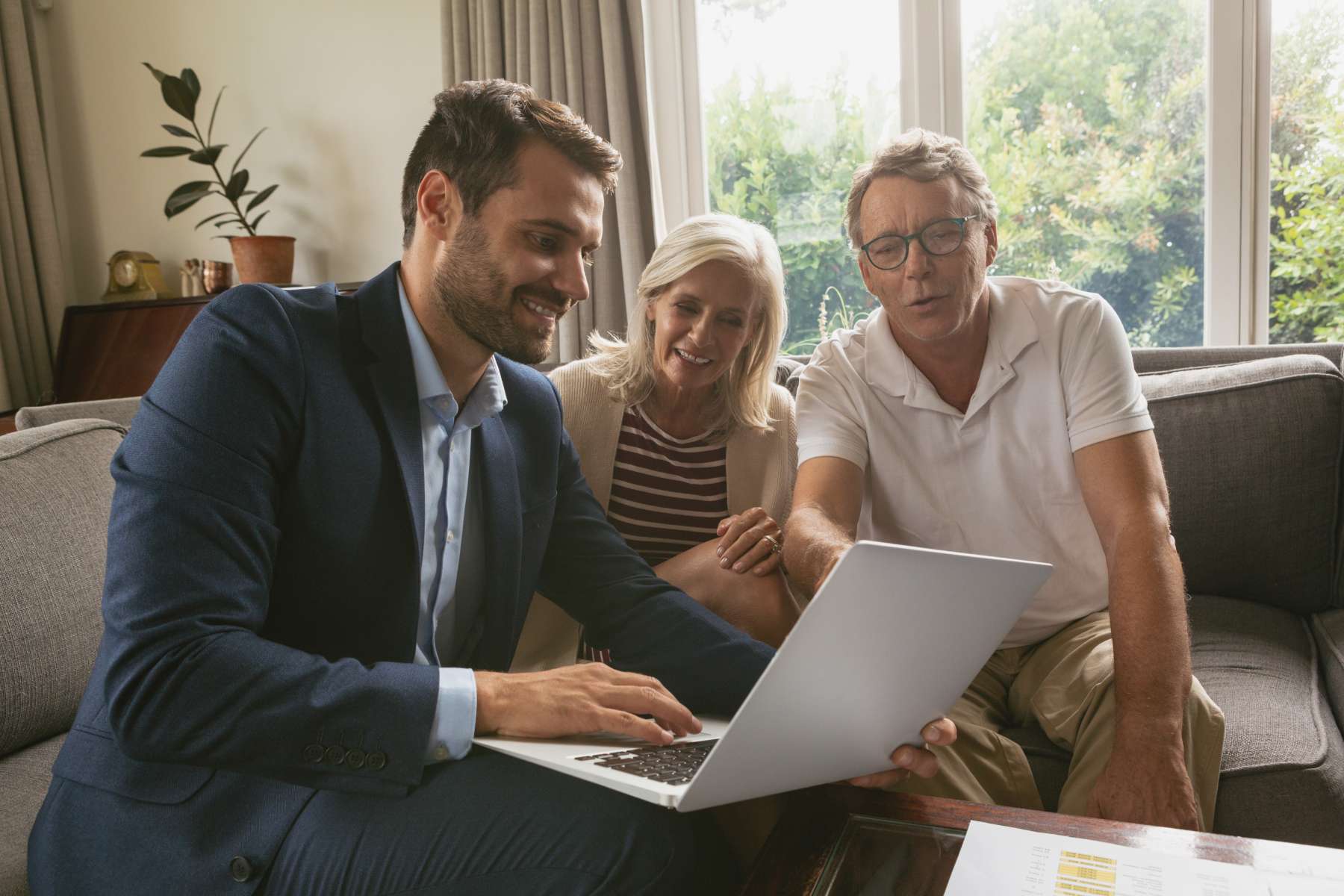 Real estate agent and his clients